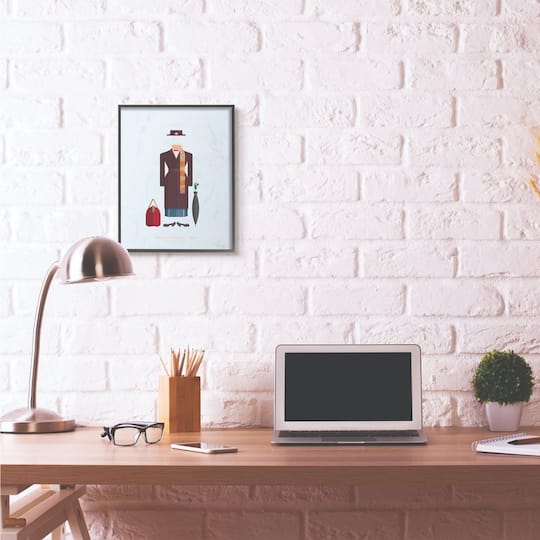 Stupell Industries Mary Poppins Fashion Design Wall Accent with Black Frame